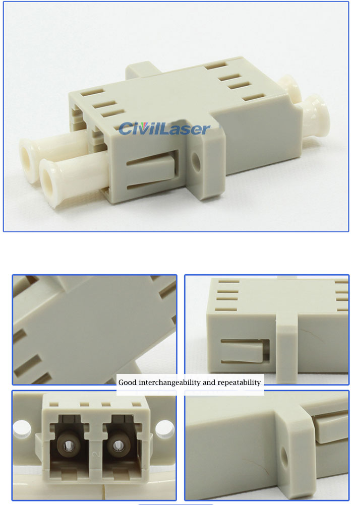 APC Doule Core Plastic Fiber Optic Adapter LC Flange Plate